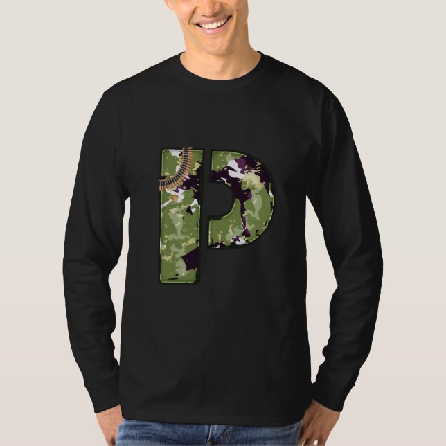 Camiseta Estilo Militar - Letra P (Frente)
