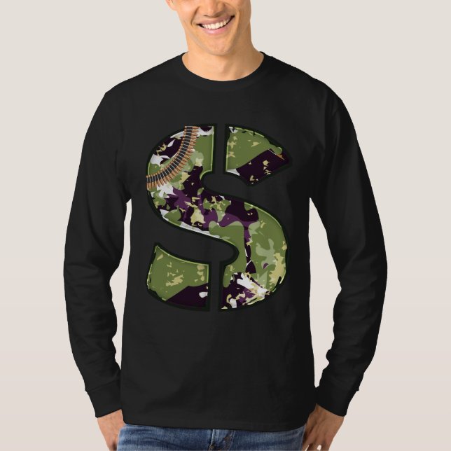 Camiseta Estilo Militar - Letra S (Frente)