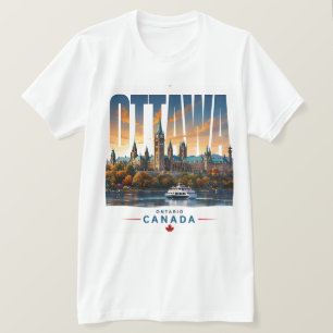 Camiseta 🏛 Estilo Moderno da Cidade Capital Ottawa 🏛