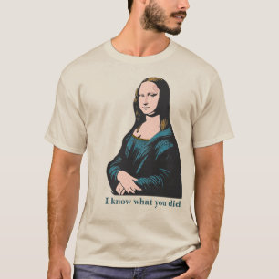 Camiseta Estilo Mona Lisa Warhol Smug Humorístico Comic Boo
