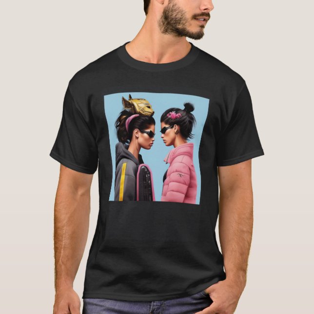 Camiseta Estilo Mulher Varsóvia Inspo Outfit Ideia Puffy Sk (Frente)