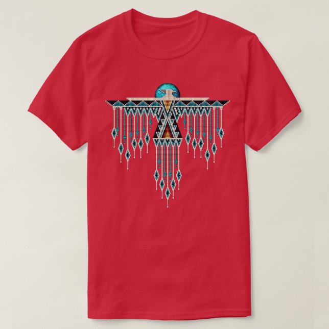 Camiseta Estilo nativo americano sudoeste Turquoise Thunder (Frente do Design)