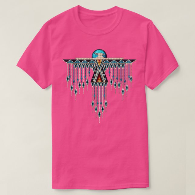 Camiseta Estilo nativo americano sudoeste Turquoise Thunder (Frente do Design)