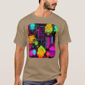 Camiseta Estilo Neon UV Vintage anos 80 Retro engraçado