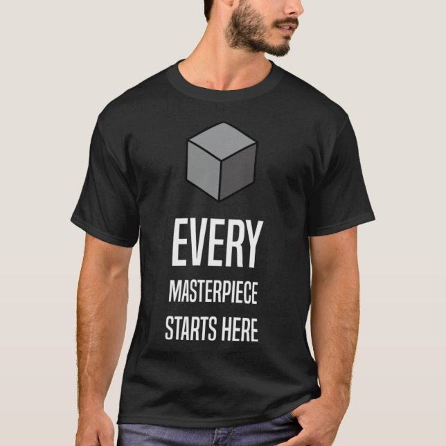 Camiseta Estilo nerdy simples do Blender Basics para modela (Frente)