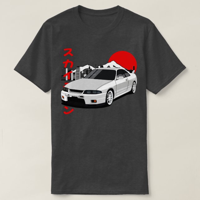Camiseta Estilo Nissan Skyline GTR R33 JDM (Frente do Design)