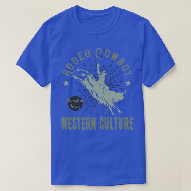 Camiseta Estilo Ocidental do Rodeo Cowboy (Frente do Design)