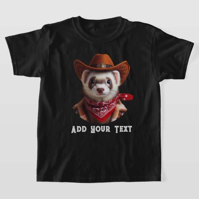 Camiseta Estilo Ocidental Engraçado Cowboy Ferret (Postura )