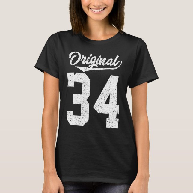 Camiseta Estilo original de imagem dele é meu 34º aniversár (Frente)