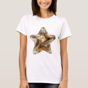 Camiseta Estilo Ouro DESIGN Gráfico ESTRELA DE VIDRO