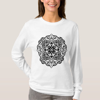 Camiseta Estilo polinésio abstrato tatto mandala preto