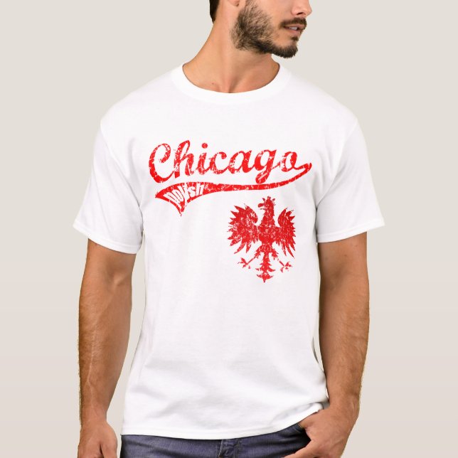 Camiseta Estilo polonês do basebol de Chicago (Frente)