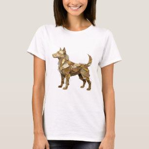 Camiseta Estilo Prata Design de declaração CÃO DORADO
