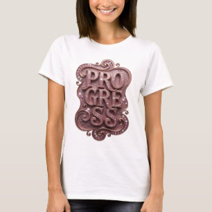 Camiseta Estilo Progressivo Dourado de Design Gráfico