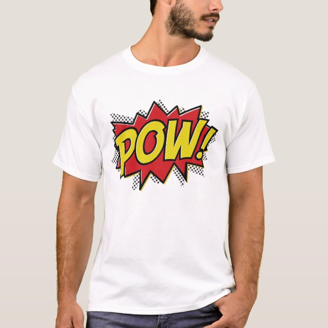 Camiseta estilo quadrinho pow boom bang design shirt (Frente)