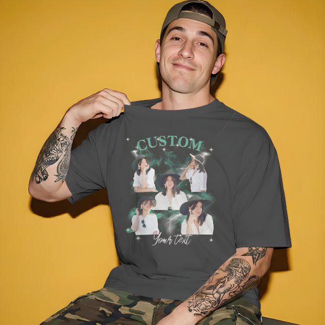Camiseta estilo rap vintage personalizada com foto (Criador carregado)
