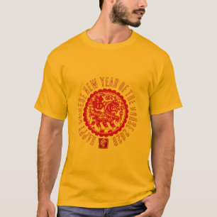 Camiseta estilo recorte de papel Cavalo Vermelho