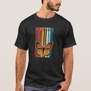 Camiseta Estilo Retro 19 Anos Monarca Borboleta Amante Aniv