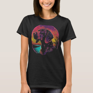 Camiseta Estilo retrô alemão do ponteiro curto 80s