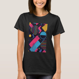 Camiseta Estilo Retro Arte Padrão Sinthwave 80s