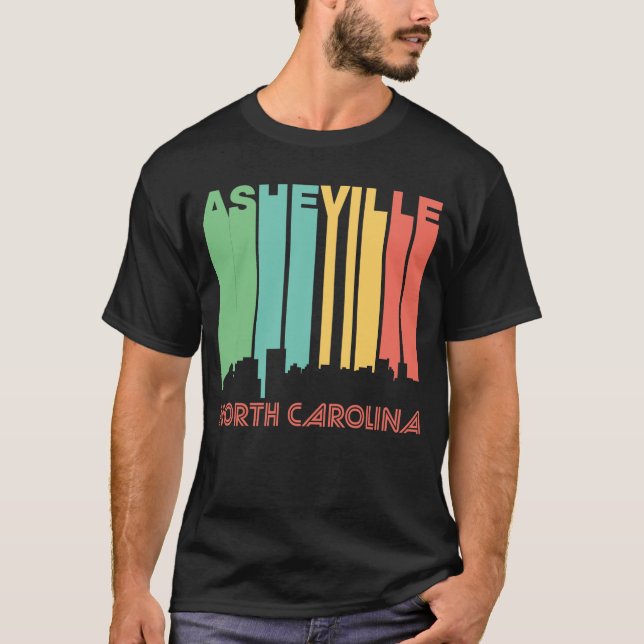 Camiseta Estilo retro Asheville North Carolina Skylin dos (Frente)