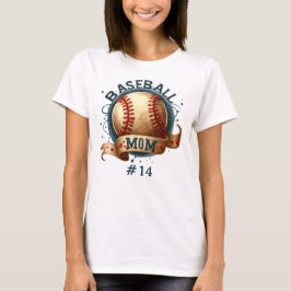 Camiseta Estilo Retro Baseball Mãe Personalizada
