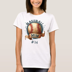 Camiseta Estilo Retro Baseball Mãe Personalizada