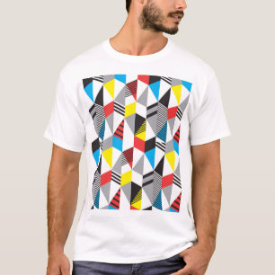 Camiseta Estilo Retro Bauhaus: Abstrato sem costura