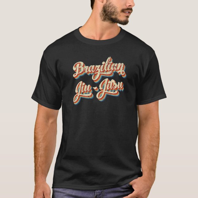 Camiseta Estilo retrô brasileiro Jiu Jitsu Men 70 (Frente)