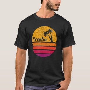 Camiseta Estilo Retro Croácia 70s 80s Suns de Árvore de Pal