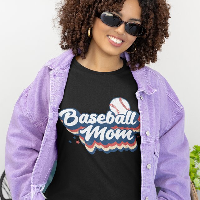 Camiseta Estilo Retro da Mãe do Baseball (Criador carregado)
