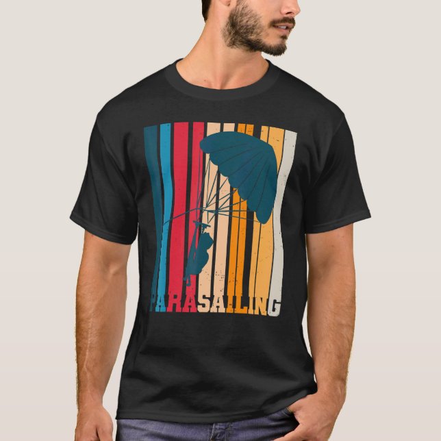 Camiseta Estilo retrô de 1970 - Parasaile Parasail (Frente)