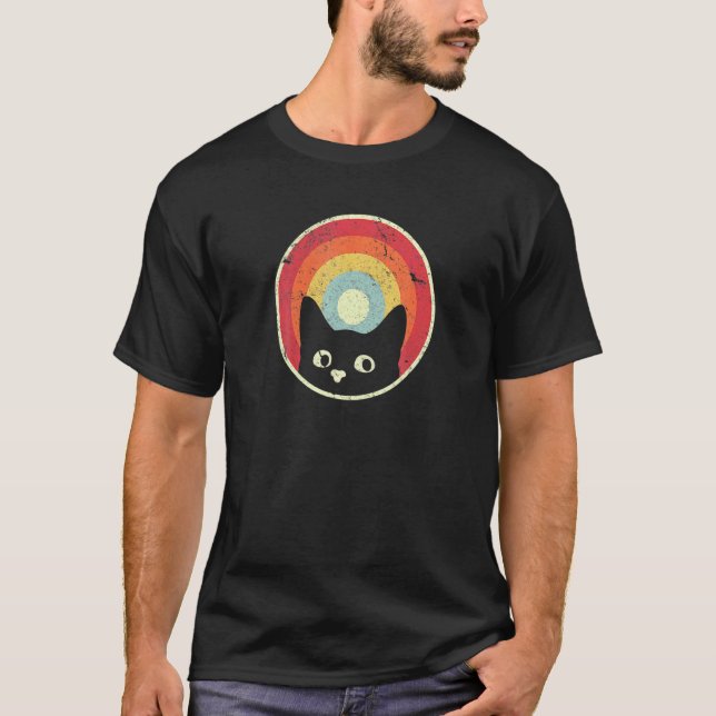 Camiseta Estilo Retro de Gato (Frente)