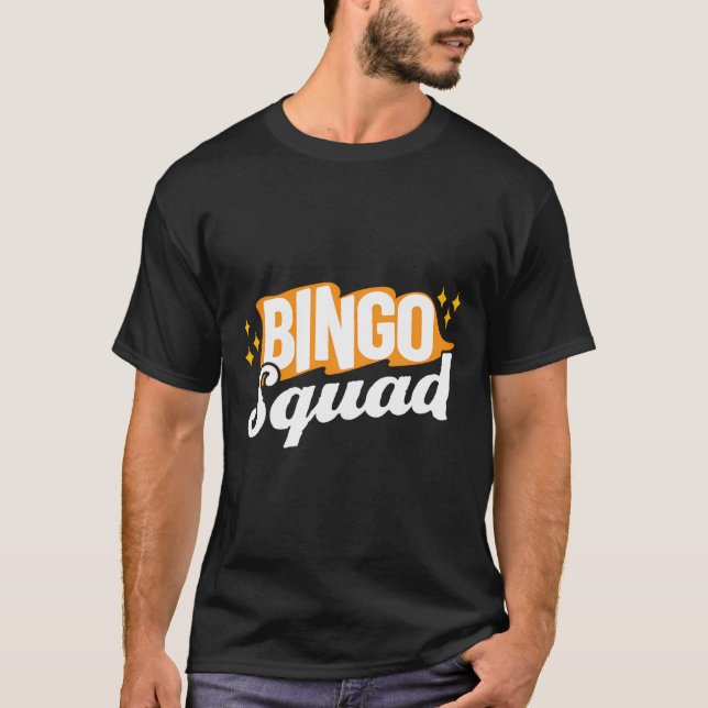 Camiseta Estilo Retro Divertido Bingo Squad Para Jogador No (Frente)