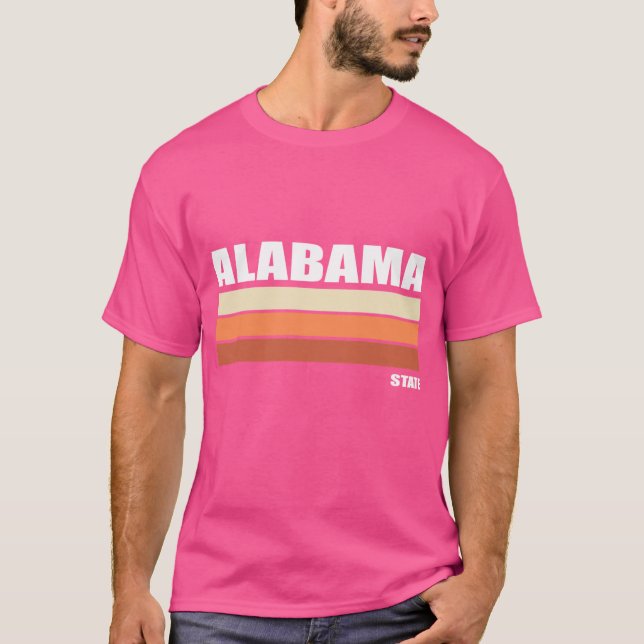 Camiseta Estilo Retro do Estado do Alabama (Frente)