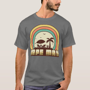 Camiseta Estilo Retro do Pôr do Sol de Cape May