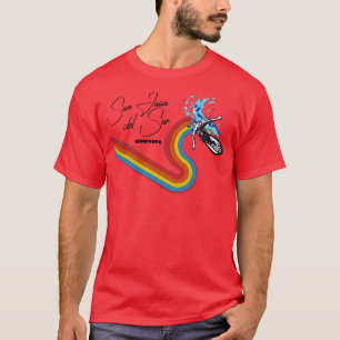 Camiseta Estilo retrô dos anos 70 e 80 Onda arco-íris surfa