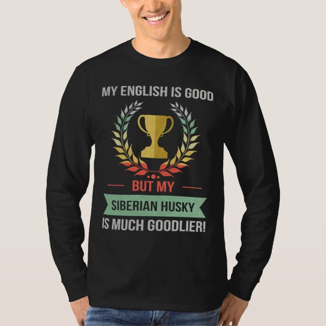 Camiseta Estilo Retro Engraçado Siberiano Husky Dog Raça Pr (Frente)
