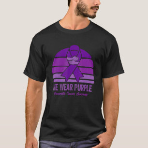 Camiseta Estilo Retro Eu Uso Laço Roxo Conscientização Panc