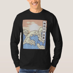 Camiseta Estilo Retro Excelente Japonês Wave Kanagawa Vinta