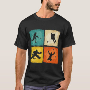 Camiseta Estilo Retro Fã de Hóquei Jogando Homens Mulheres