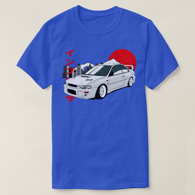 Camiseta Estilo Retro Impreza GC8 Subaru (Frente do Design)