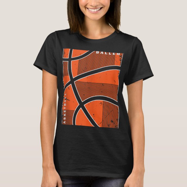 Camiseta Estilo Retro Jogando Jovens Jogando Basquete 10-12 (Frente)