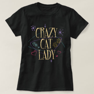 Camiseta Estilo Retro Maluco Lady Gato Dark T Shirt