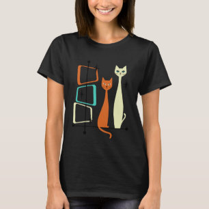 Camiseta Estilo Retro Meados do Século Gatos 50s 6