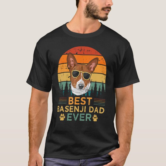 Camiseta Estilo Retro Melhor Pai Basenji Nunca Da do Pai (Frente)