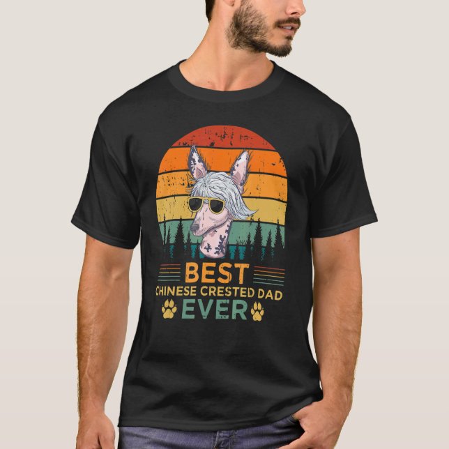 Camiseta Estilo Retro Mens Melhor Pai Pinto Chinês Alguma V (Frente)