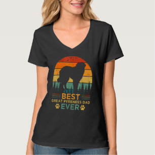 Camiseta Estilo Retro Mens Melhor Pai Pirenéus De Excelente