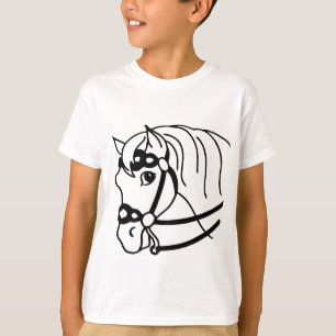 Camiseta Estilo retrô mínimo da cabeça do cavalo Arte anima