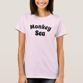 Camiseta Estilo retrô MonkEY SEA novelty tee Moda feminina